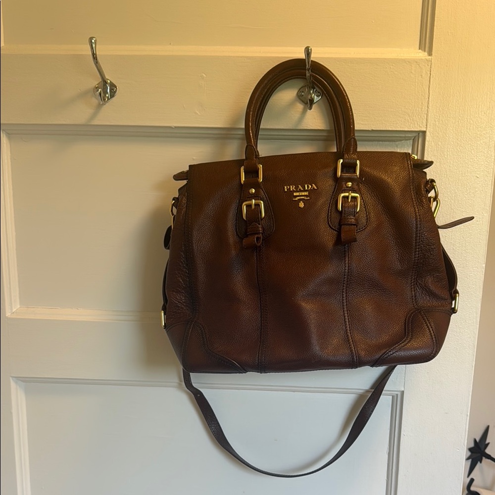 Vintage Prada Bag - Brown Leather, with crossbody strap